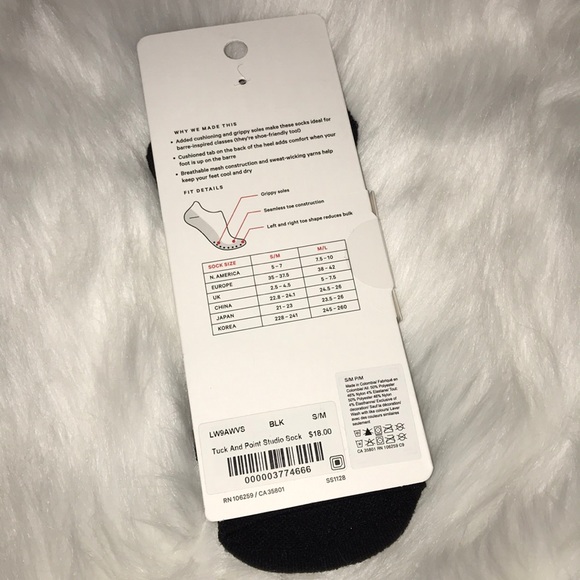 Lululemon tuck and point studio sock black S/M NWT - Picture 4 of 5